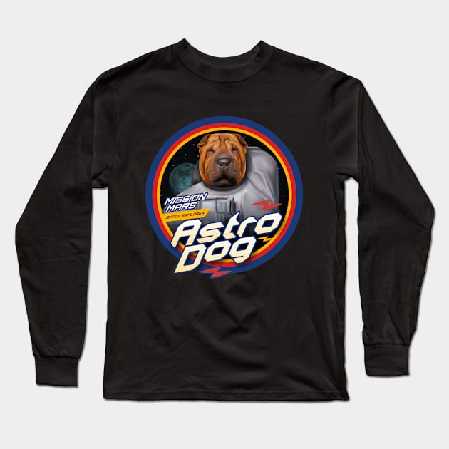 Shar Pei Dog astronaut Long Sleeve T-Shirt by Puppy & cute